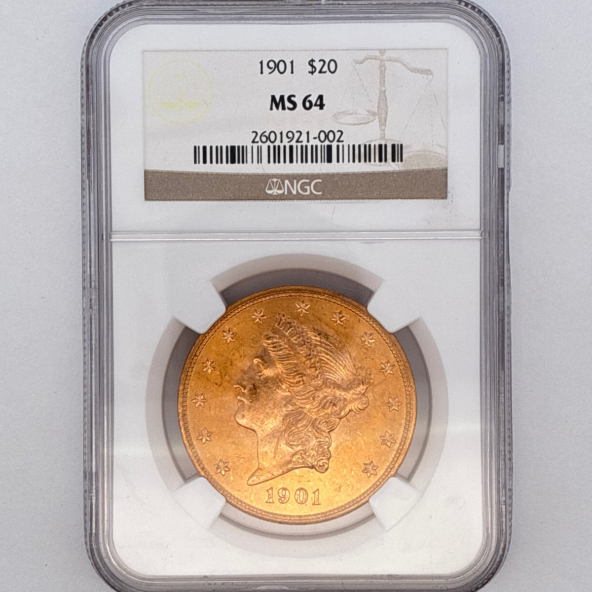 1901 $20 Liberty Head Double Eagle MS64 NGC Graded