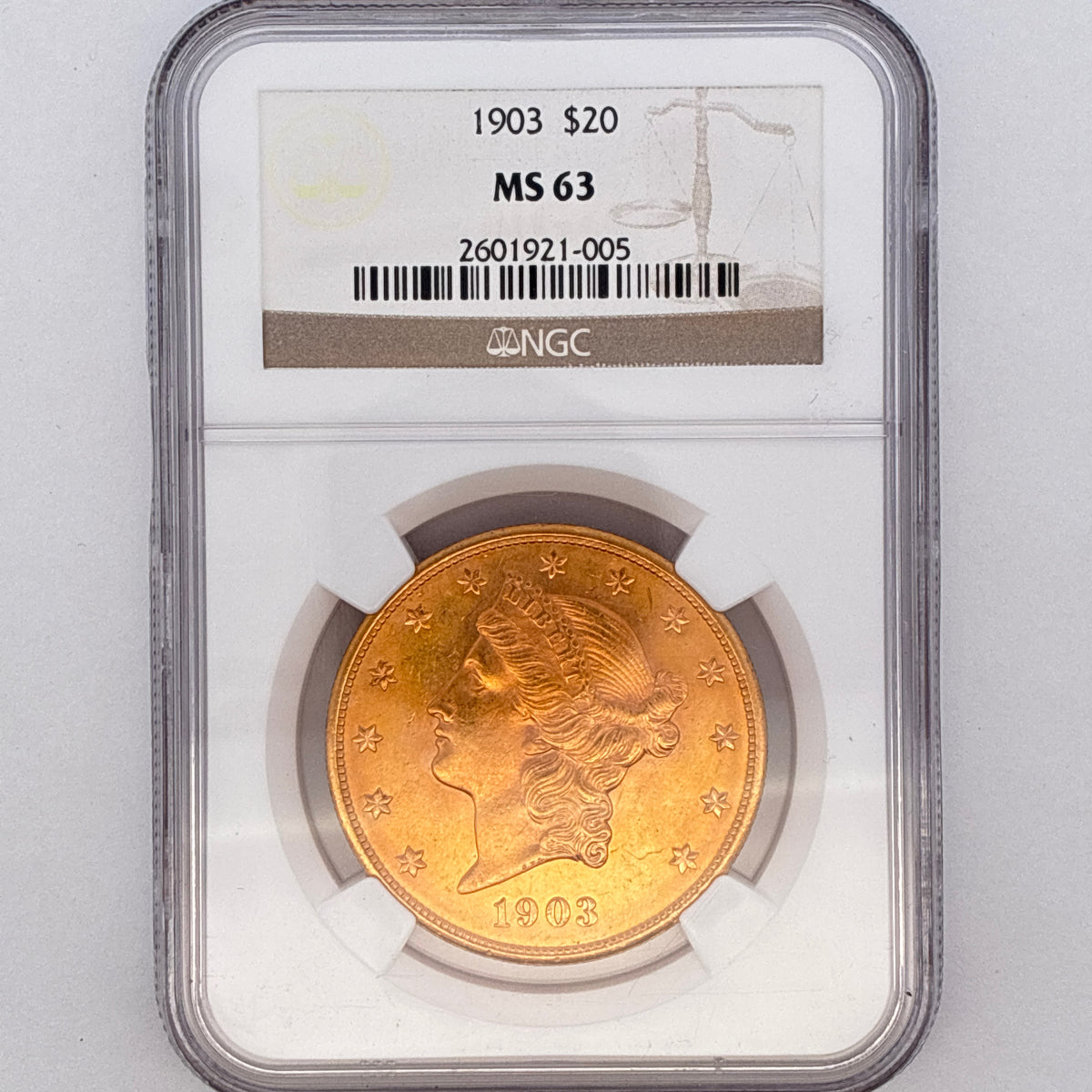 1903 $20 Liberty Head Double Eagle MS63 NGC Graded