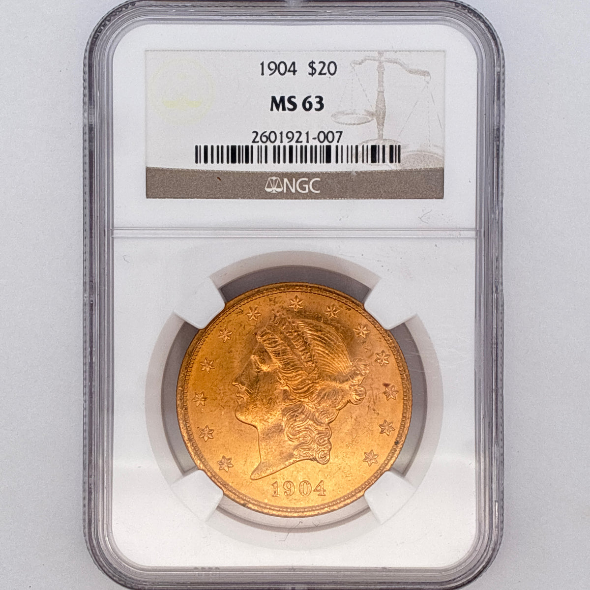 1904 $20 Liberty Head Double Eagle MS63 NGC Graded