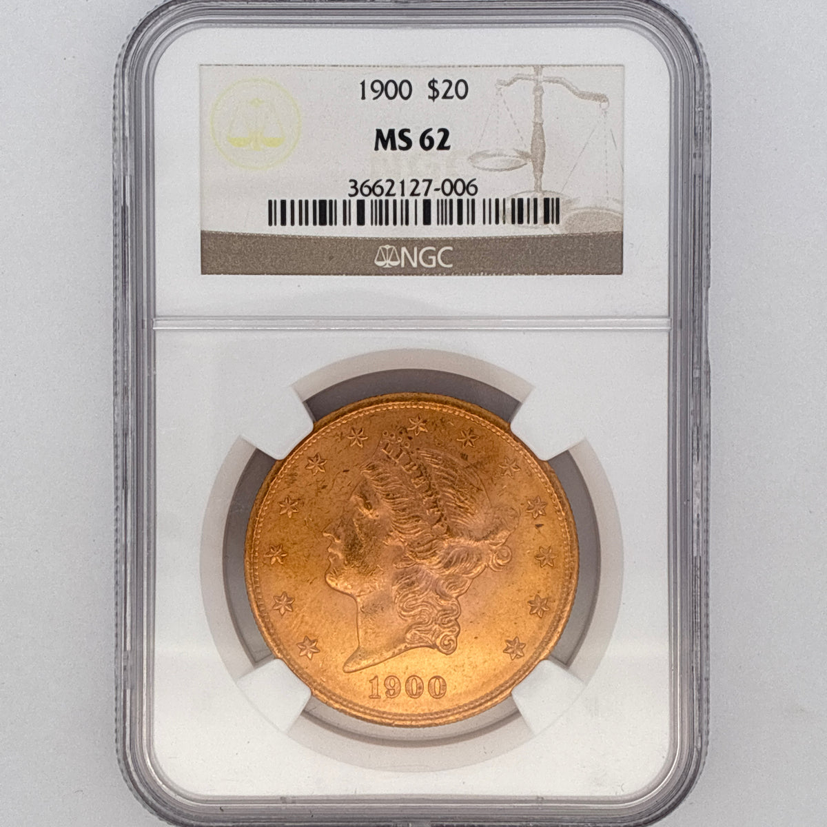 1900 $20 Liberty Head Double Eagle MS62 NGC Graded