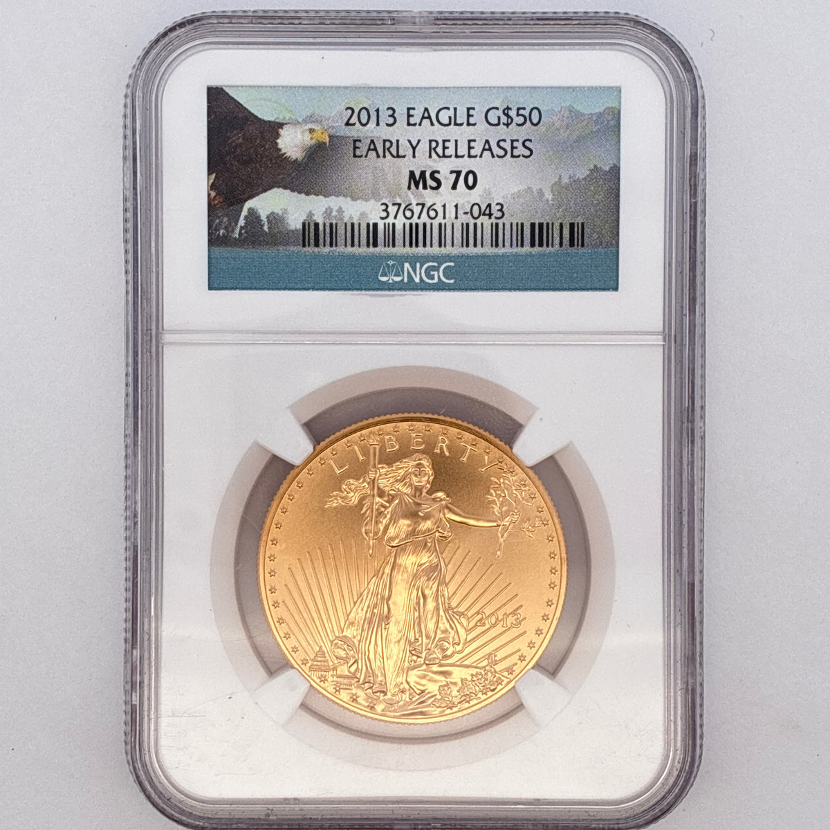 2013 $50 American Gold Eagle MS70 NGC Graded
