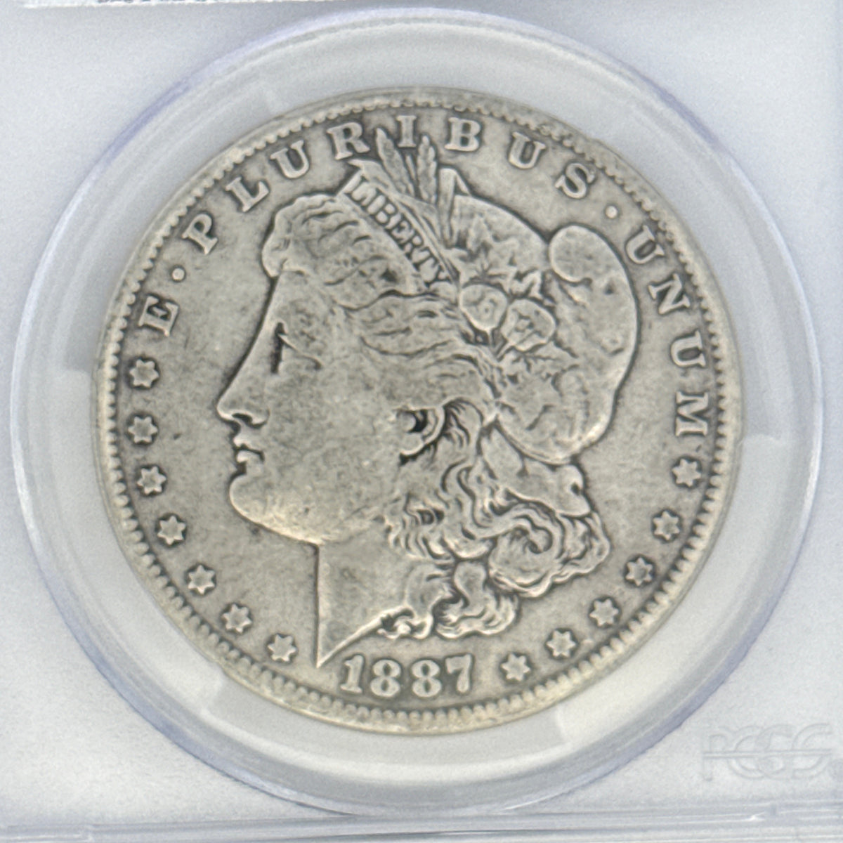 1887 Morgan Silver Dollar F12 PCGS Graded