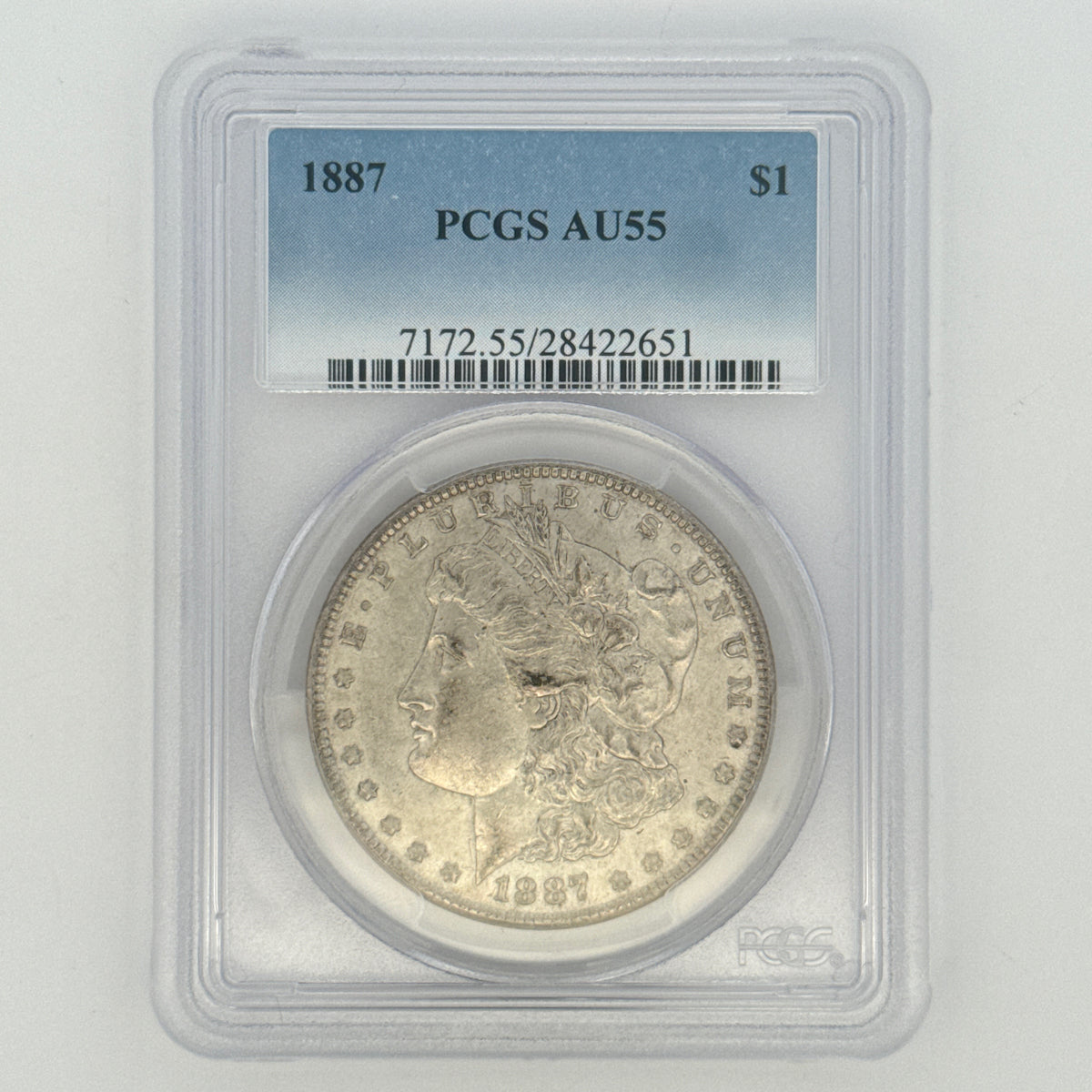 1887 Morgan Silver Dollar AU55 PCGS Graded