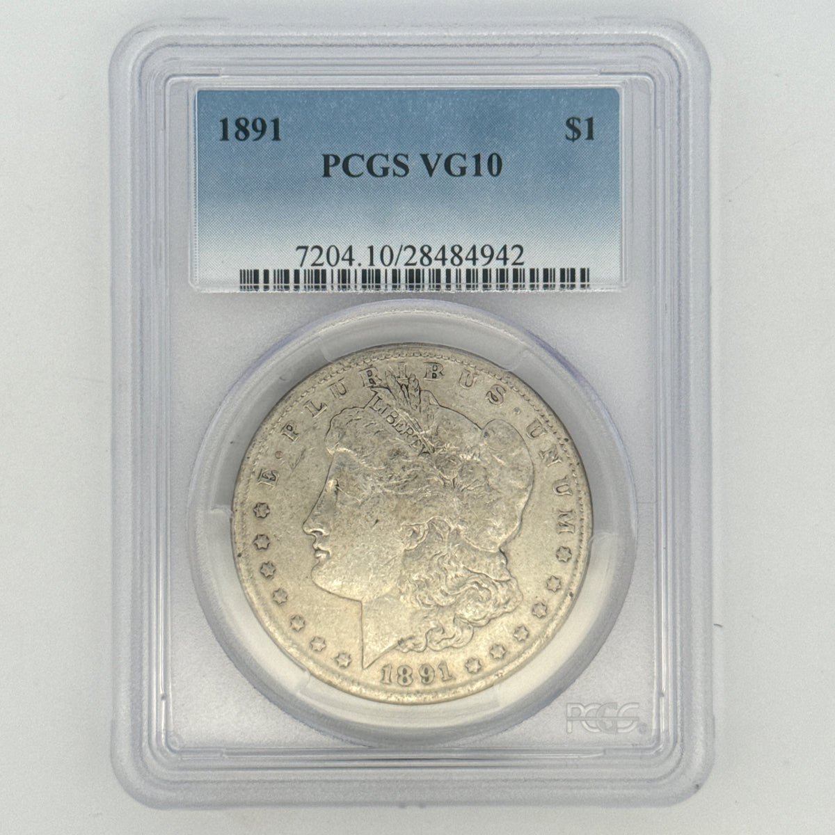 1891 Morgan Silver Dollar VG10 PCGS Graded