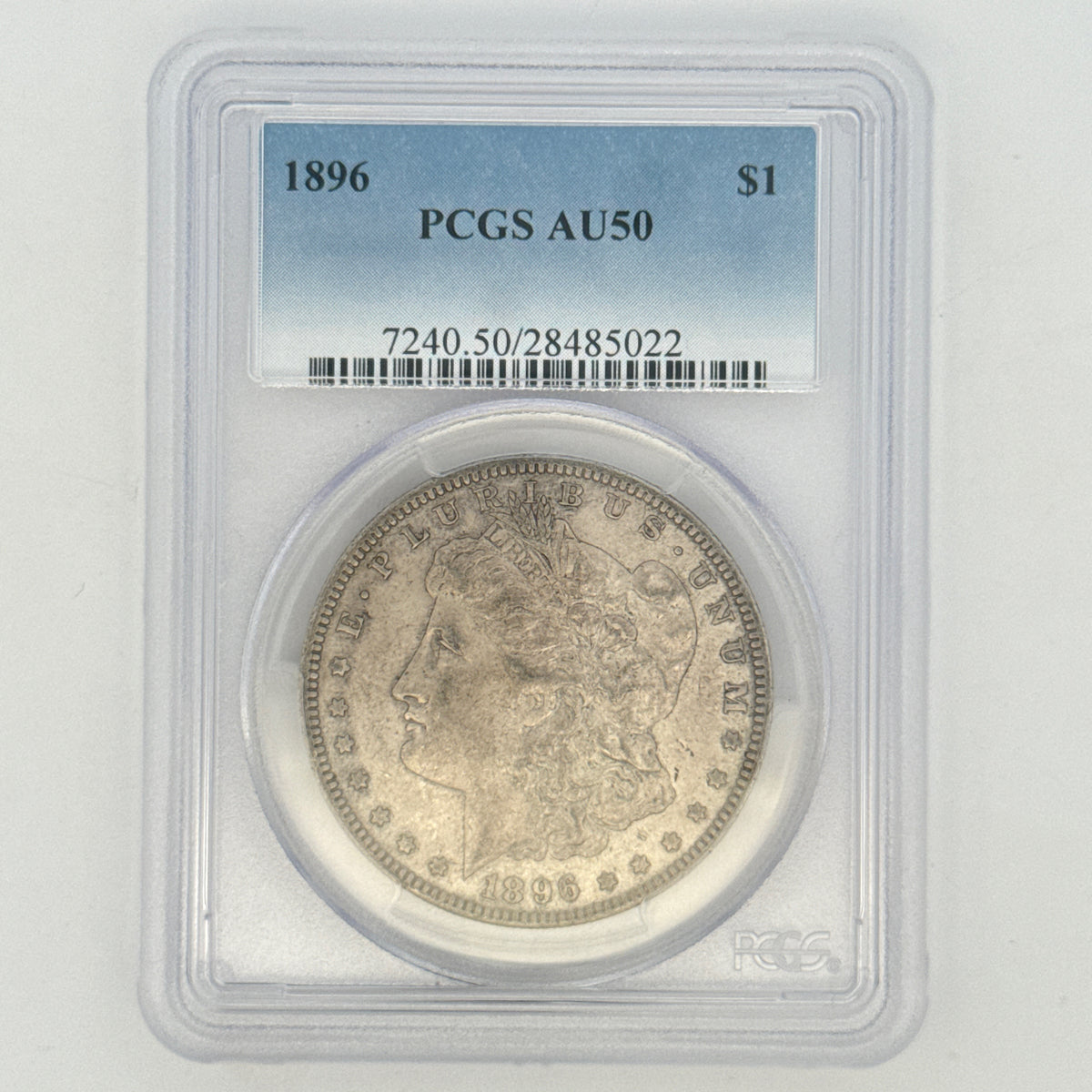 1896 Morgan Silver Dollar AU50 PCGS Graded