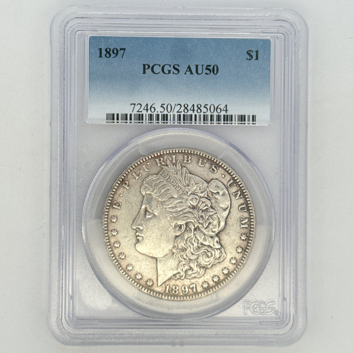 1897 Morgan Silver Dollar AU50 PCGS Graded
