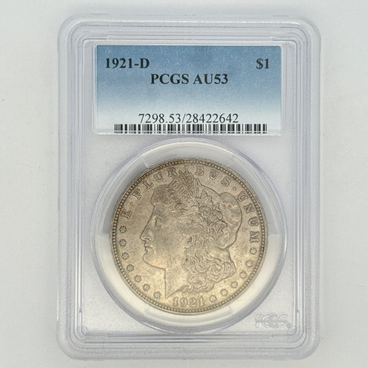 1921-D Morgan Silver Dollar AU53 PCGS Graded