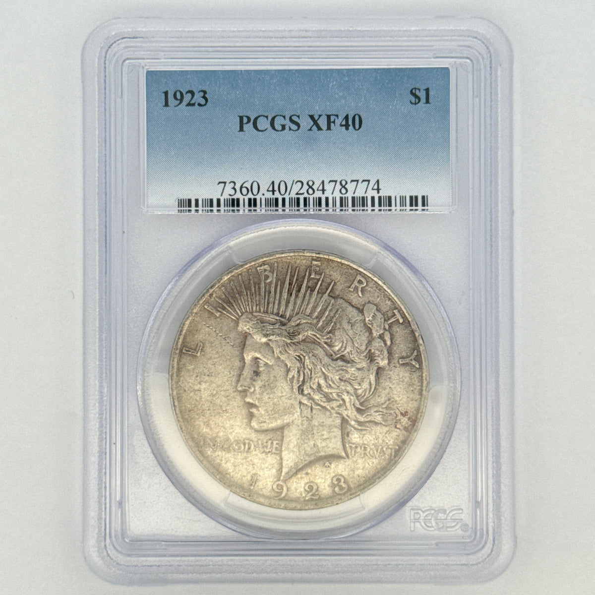 1923 Peace Silver Dollar XF40 PCGS Graded