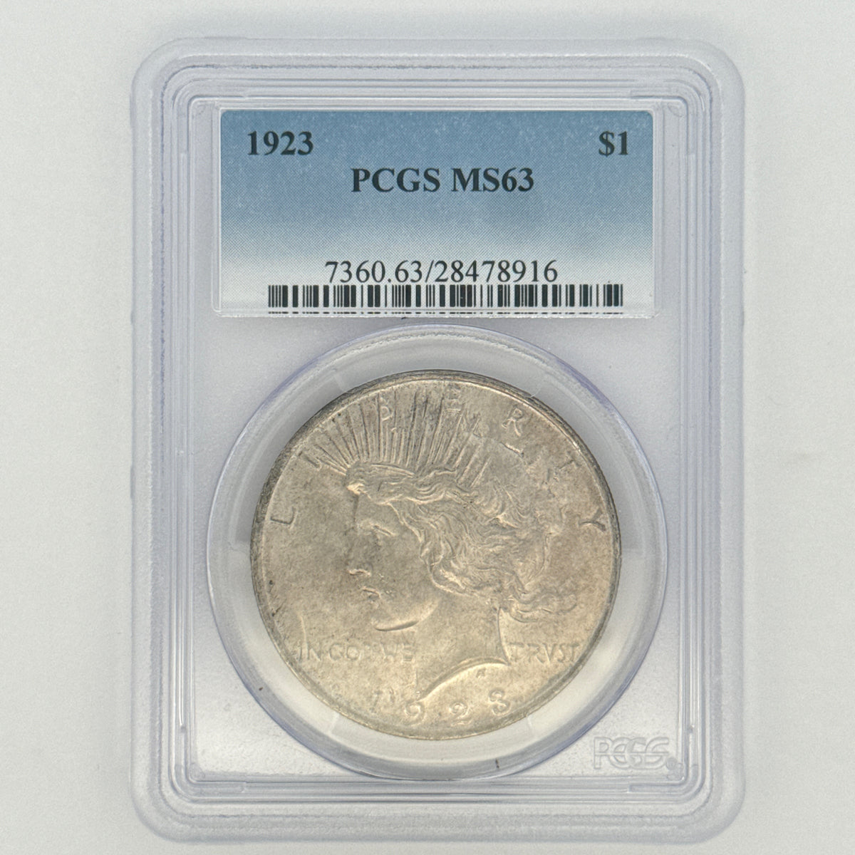 1923 Peace Silver Dollar MS63 PCGS Graded