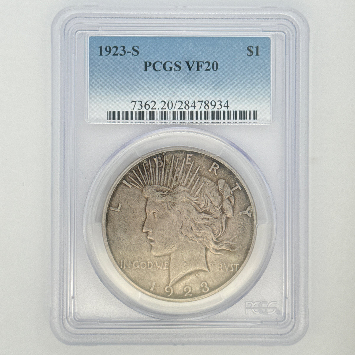 1923-S Peace Silver Dollar VF20 PCGS Graded