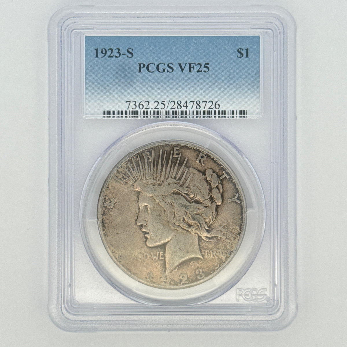 1923-S Peace Silver Dollar VF25 PCGS Graded