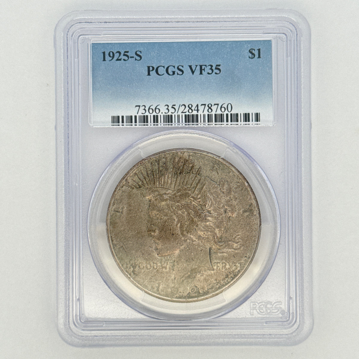 1925-S Peace Silver Dollar VF35 PCGS Graded