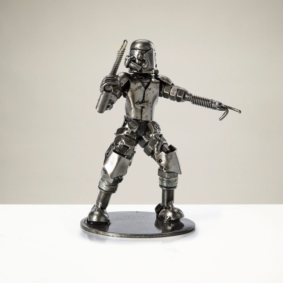 Kalifano Recycled Metal Art Storm Trooper Pointing Inspired Recycled Metal Sculpture RMS-250STP-N