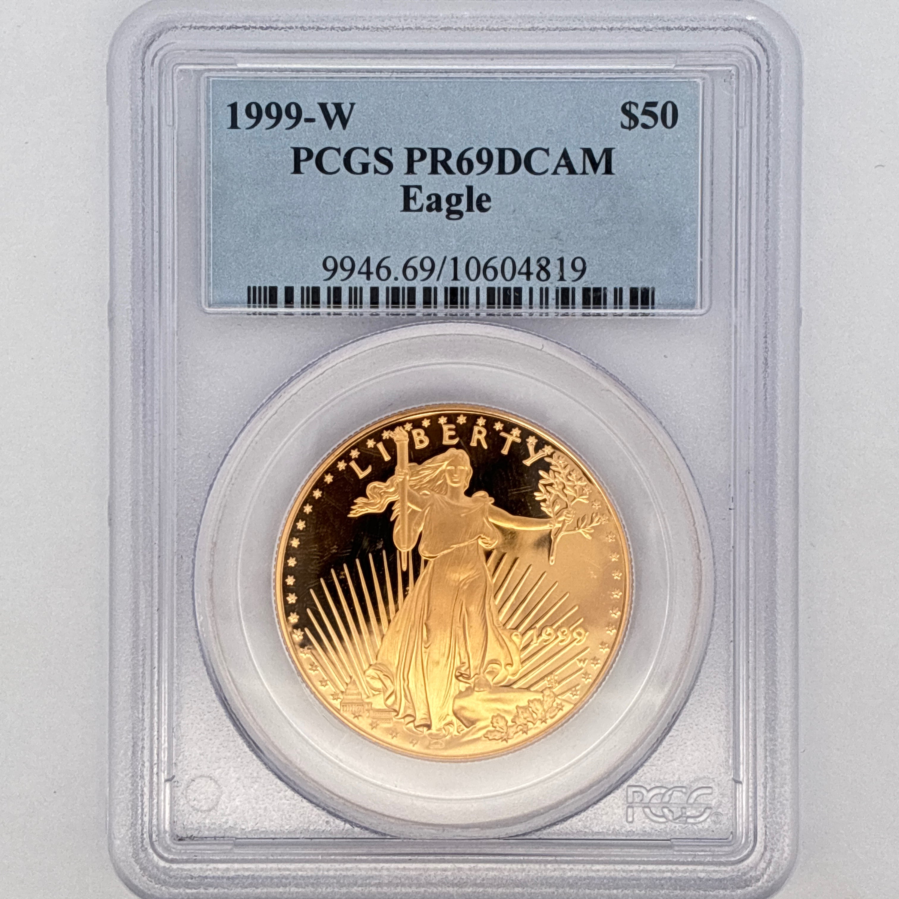 1999-W $50 American Gold Eagle PR69DCAM PCGS Graded