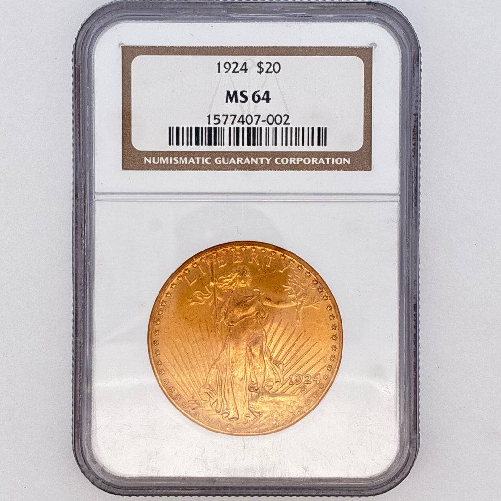 1924 $20 Saint-Gaudens Double Eagle MS64 PCGS Graded