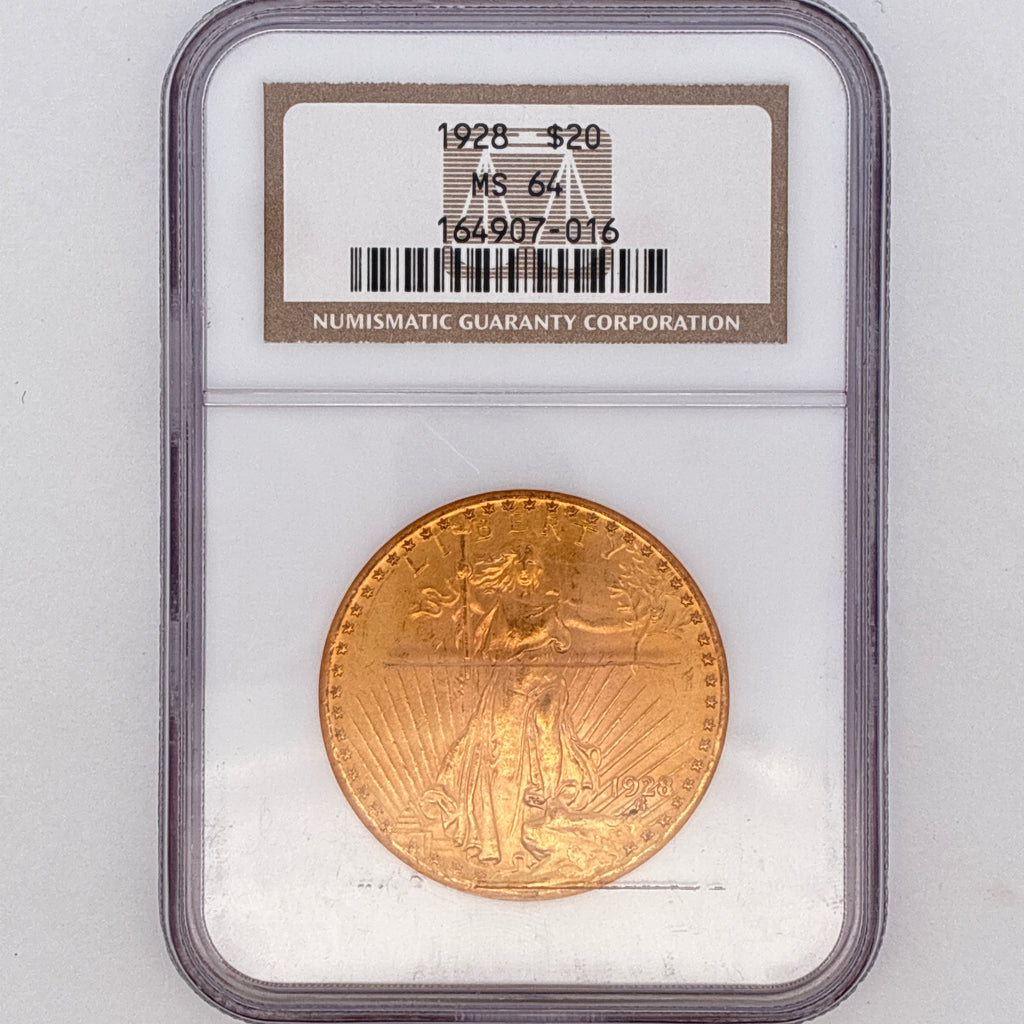 1928 $20 Saint-Gaudens Double Eagle MS64 NGC Graded