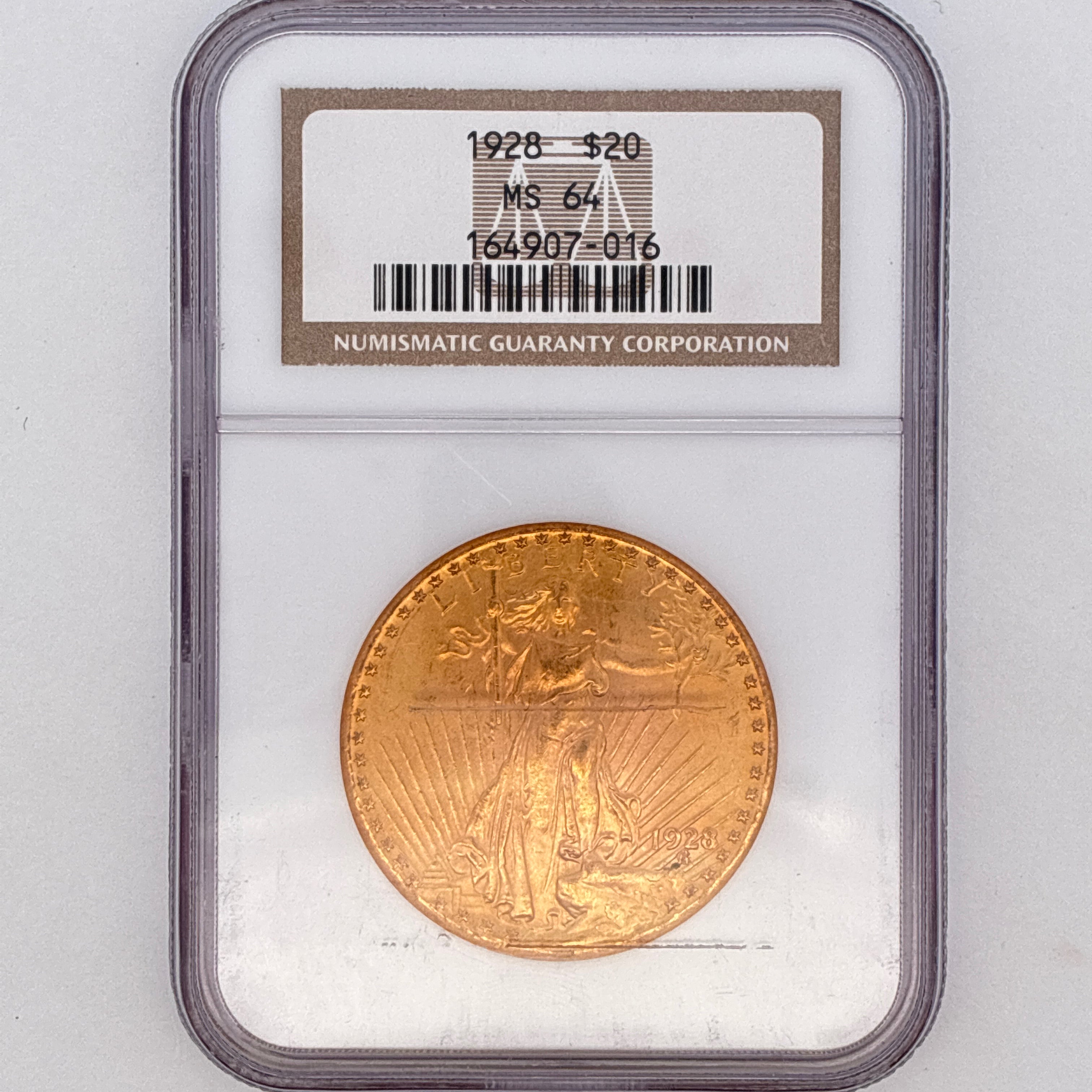 1928 $20 Saint-Gaudens Double Eagle MS64 NGC Graded