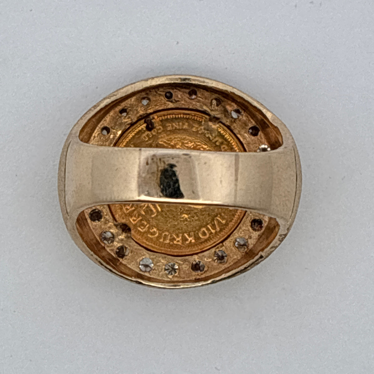 14k 18.9g Signet Ring with Krugerrand and Gold Bezel