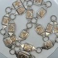 Silver & Gold Mixed Metal Motif Link Chain Belt