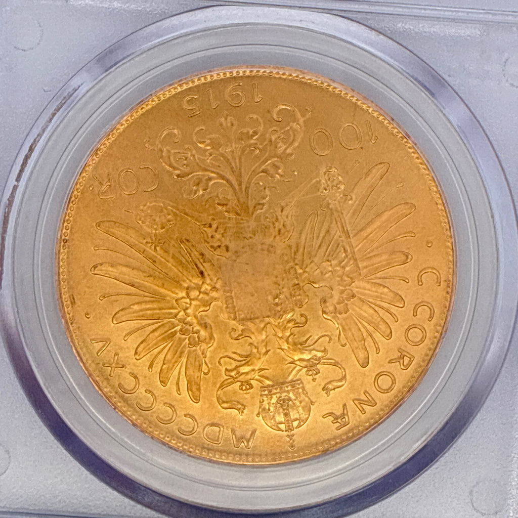 1915 100 Corona Austria  Restrike MS64 PCGS Graded