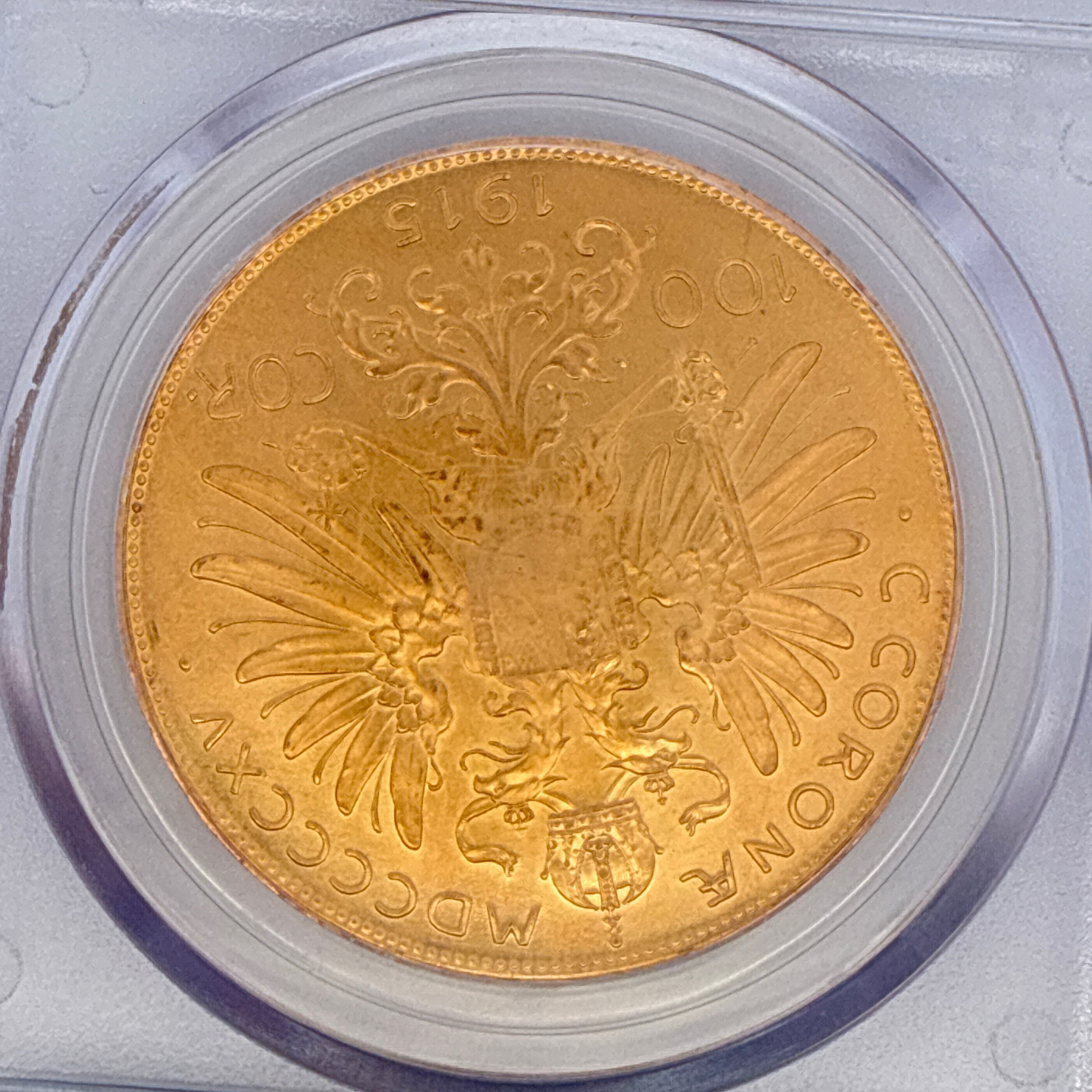 1915 100 Corona Austria  Restrike MS64 PCGS Graded