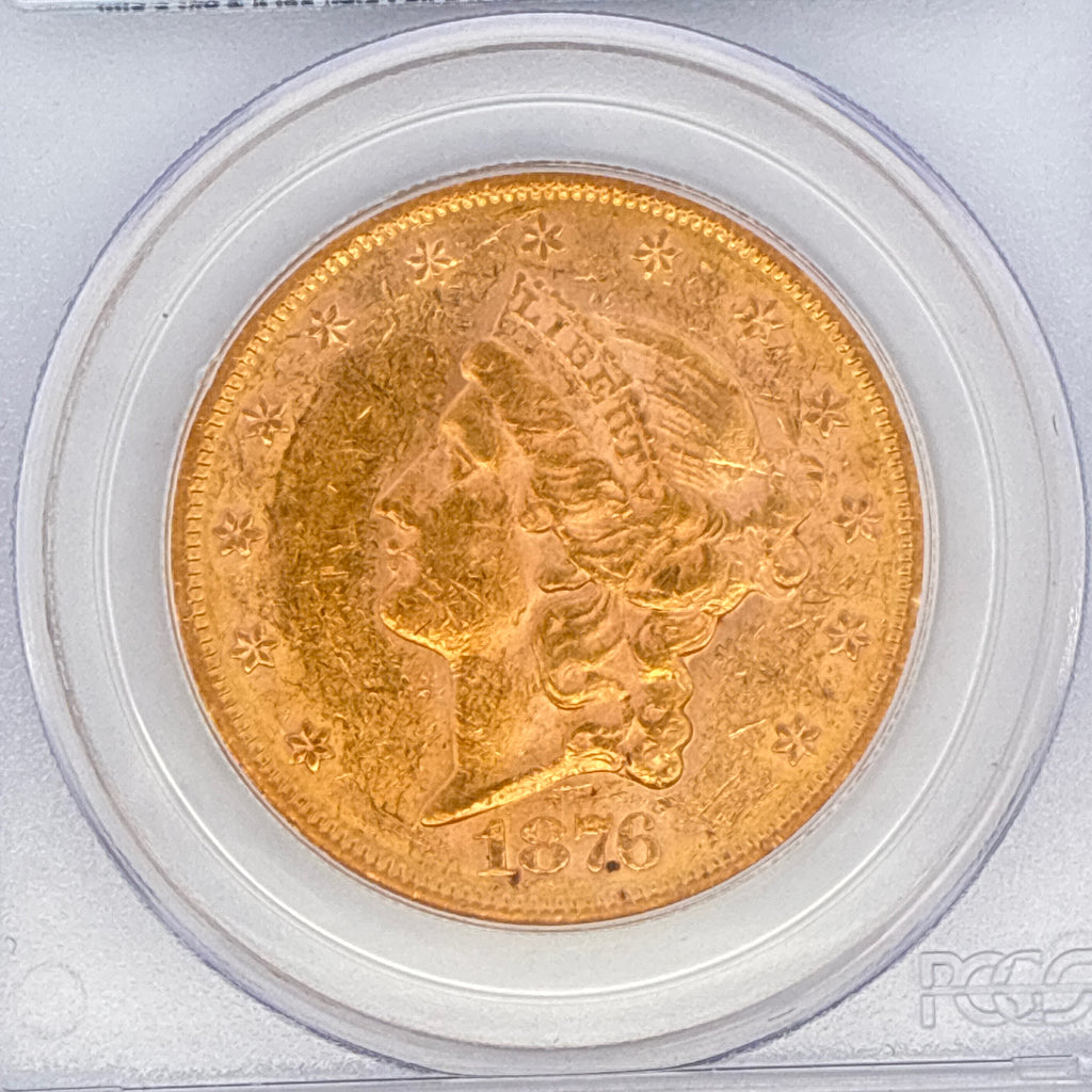 1876-S $20 Liberty Head Double Eagle AU58 PCGS Graded