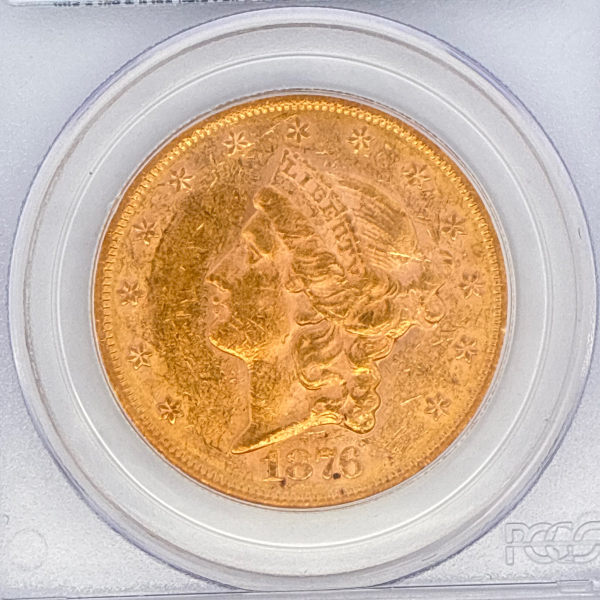 1876-S $20 Liberty Head Double Eagle AU58 PCGS Graded