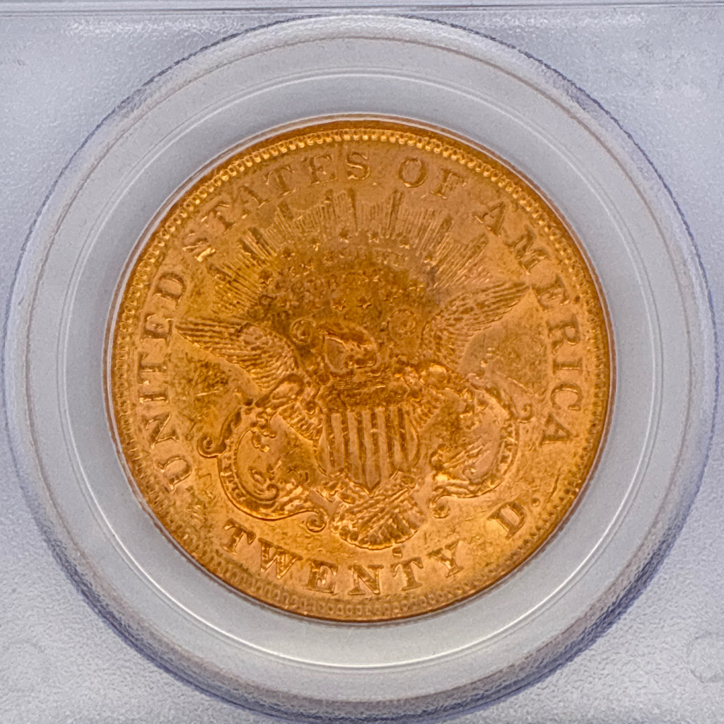 1876-S $20 Liberty Head Double Eagle AU58 PCGS Graded