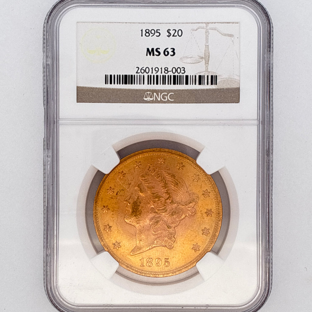 1895 $20 Liberty Head Double Eagle MS63 NGC Graded