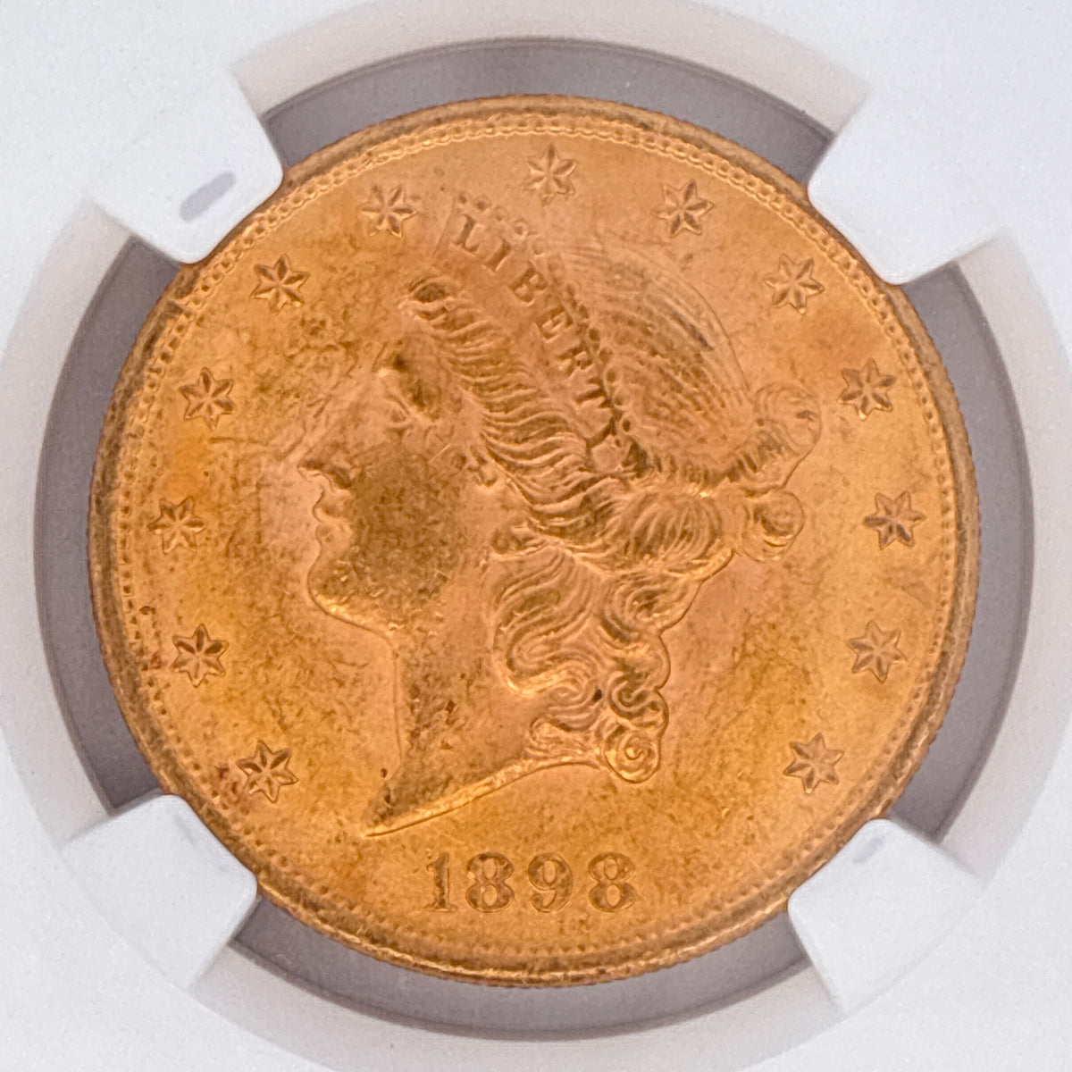 1898 $20 Liberty Head Double Eagle MS62 NGC Graded