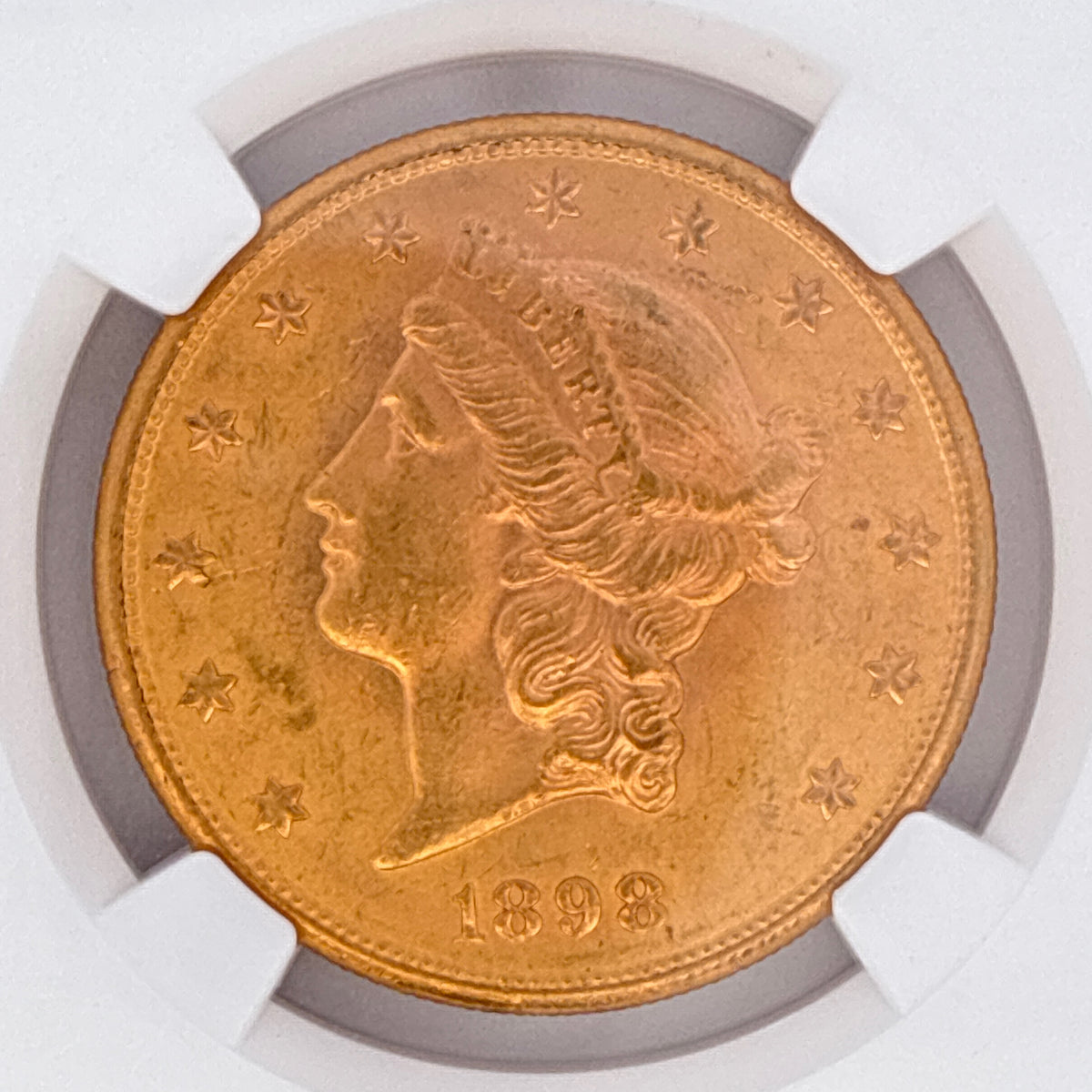 1898-S $20 Liberty Head Double Eagle MS62 NGC Graded
