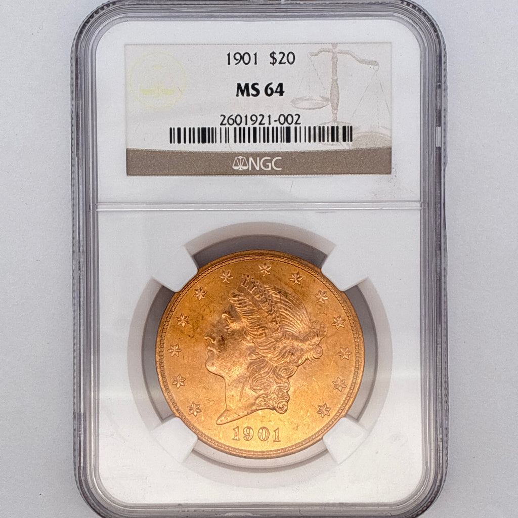 1901 $20 Liberty Head Double Eagle MS64 NGC Graded