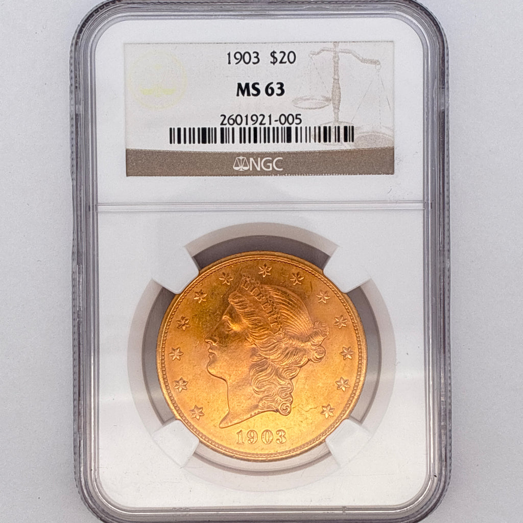 1903 $20 Liberty Head Double Eagle MS63 NGC Graded