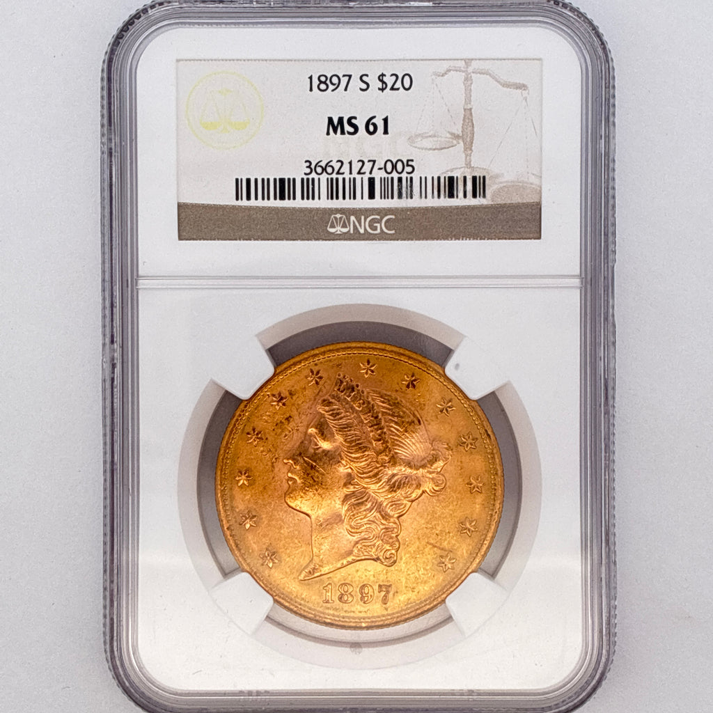 1897-S $20 Liberty Head Double Eagle MS61 NGC Graded