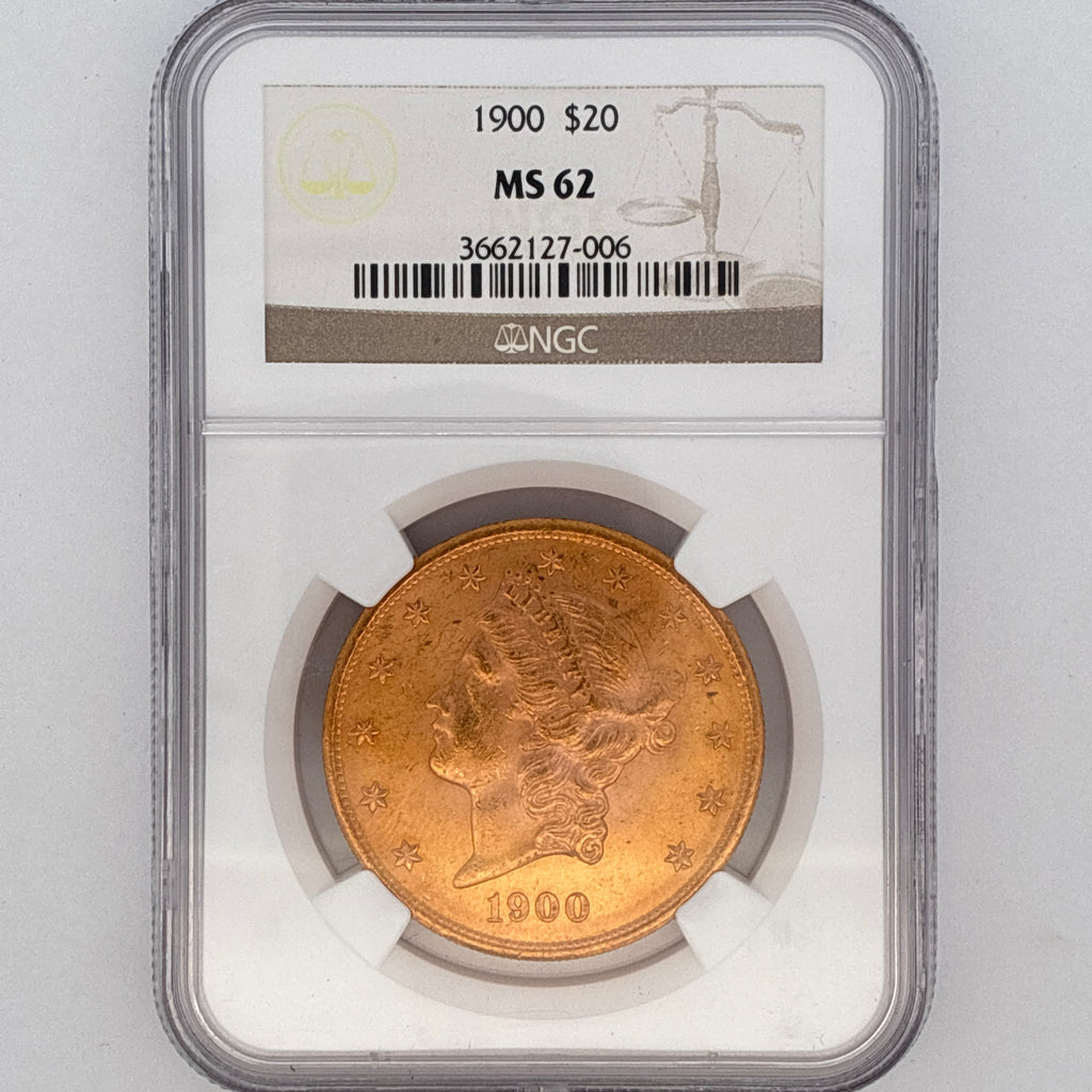 1900 $20 Liberty Head Double Eagle MS62 NGC Graded