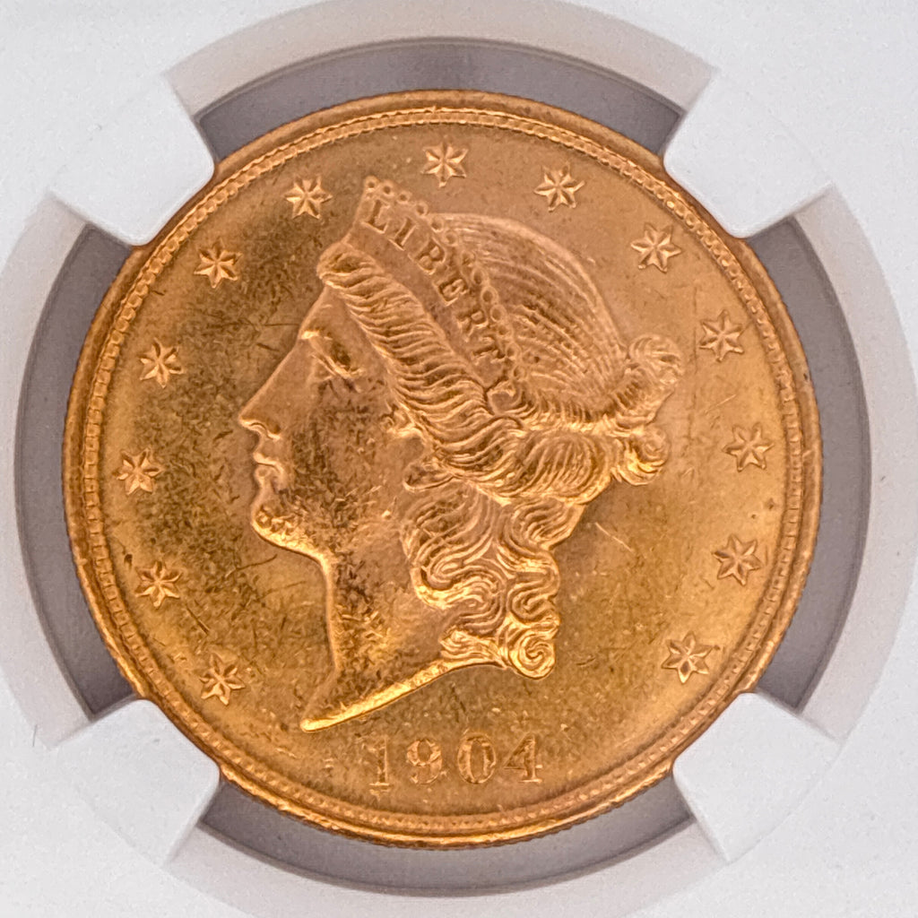 1904 $20 Liberty Head Double Eagle MS62 NGC Graded
