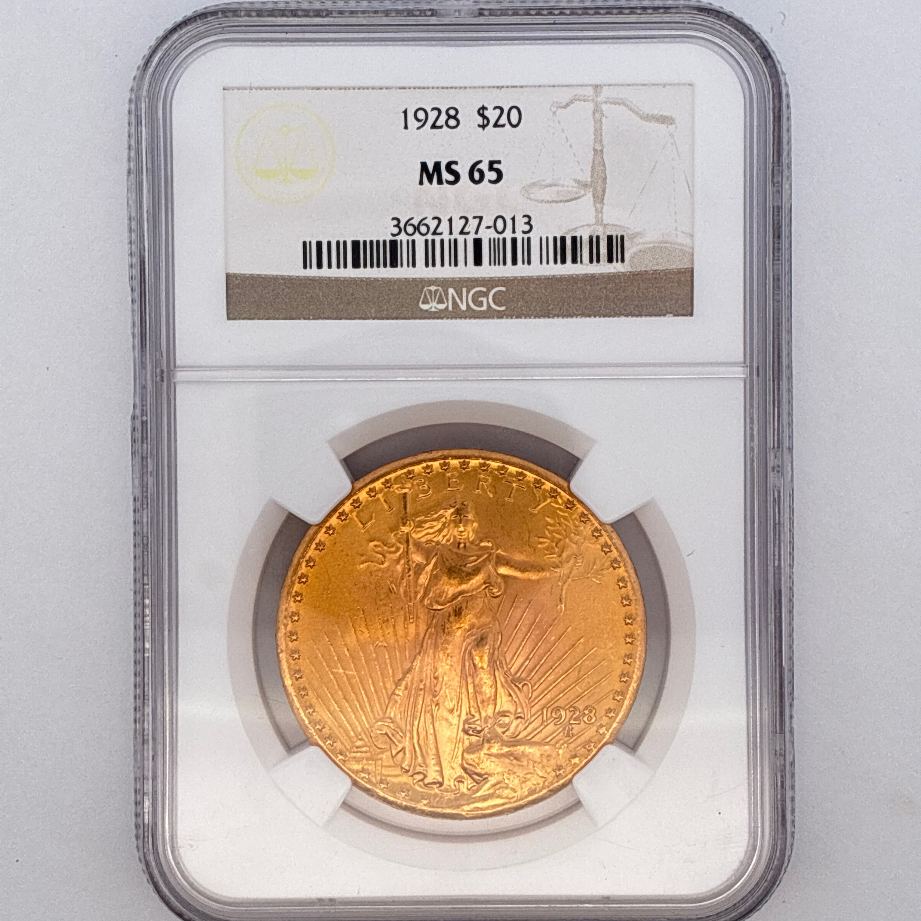 1928 $20 Saint-Gaudens Double Eagle MS65 NGC Graded