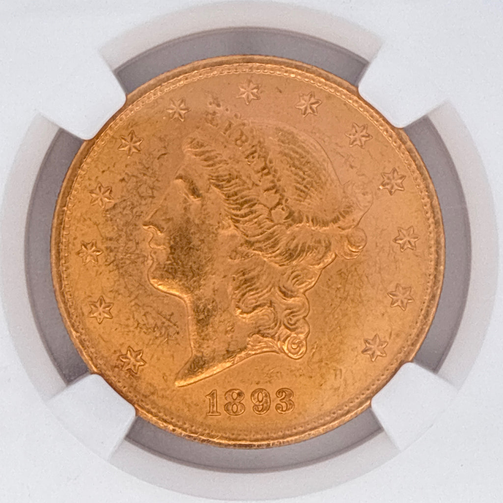 1893 $20 Liberty Head Double Eagle MS62 NGC Graded