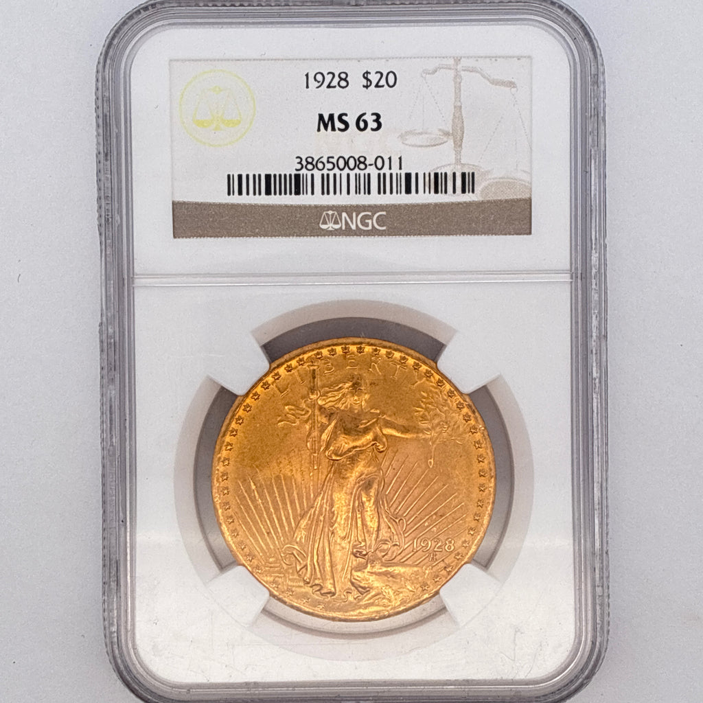 1928 $20 Saint-Gaudens Double Eagle MS63 NGC Graded