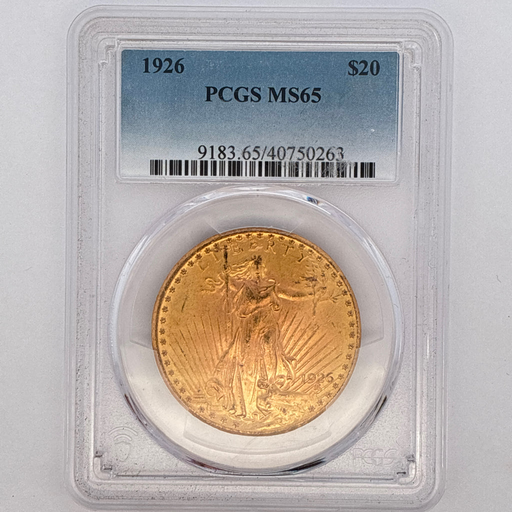 1926 $20 Saint-Gaudens Double Eagle MS65 PCGS Graded