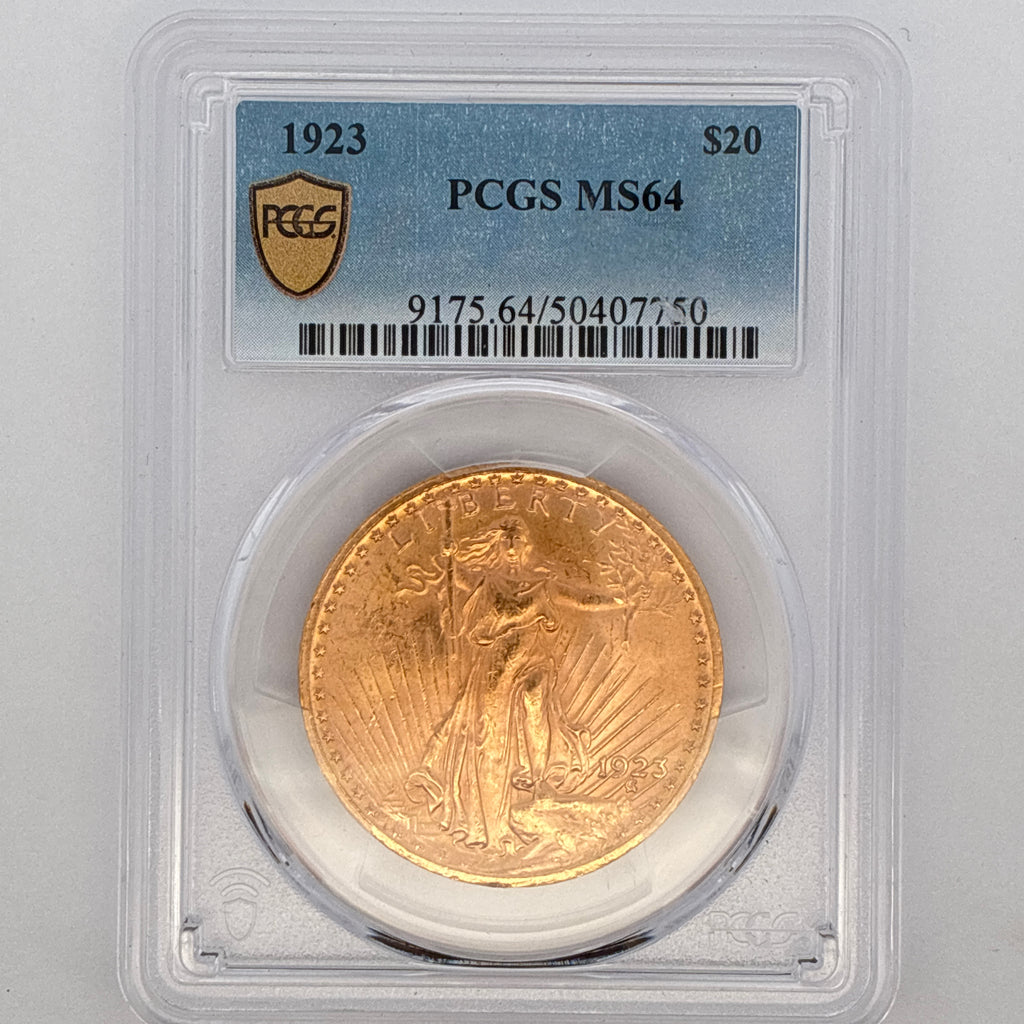 1923 $20 Saint-Gaudens Double Eagle MS64 PCGS Graded
