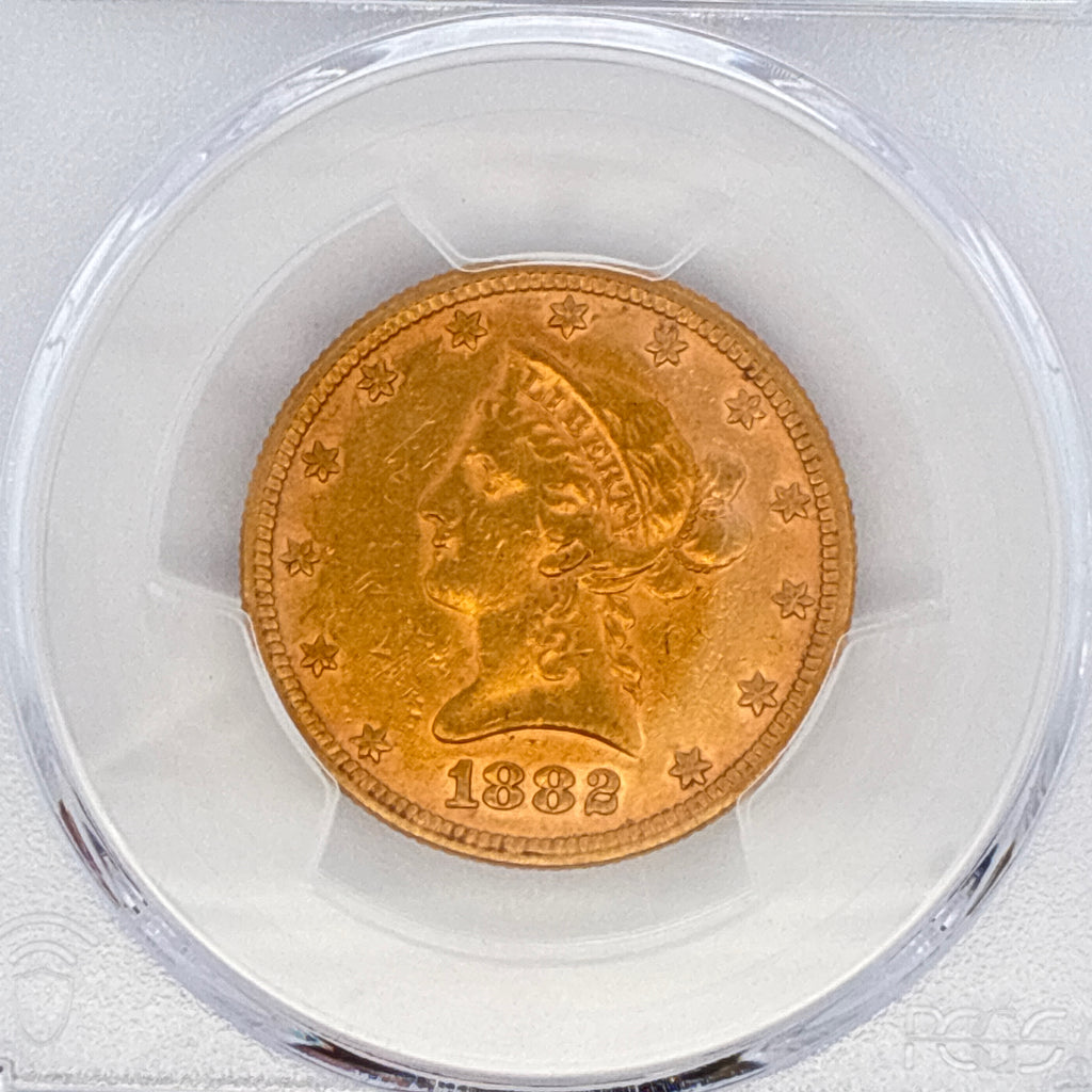 1882 $10 Liberty Head Gold Eagle Scratch-AU Detail PCGS Graded