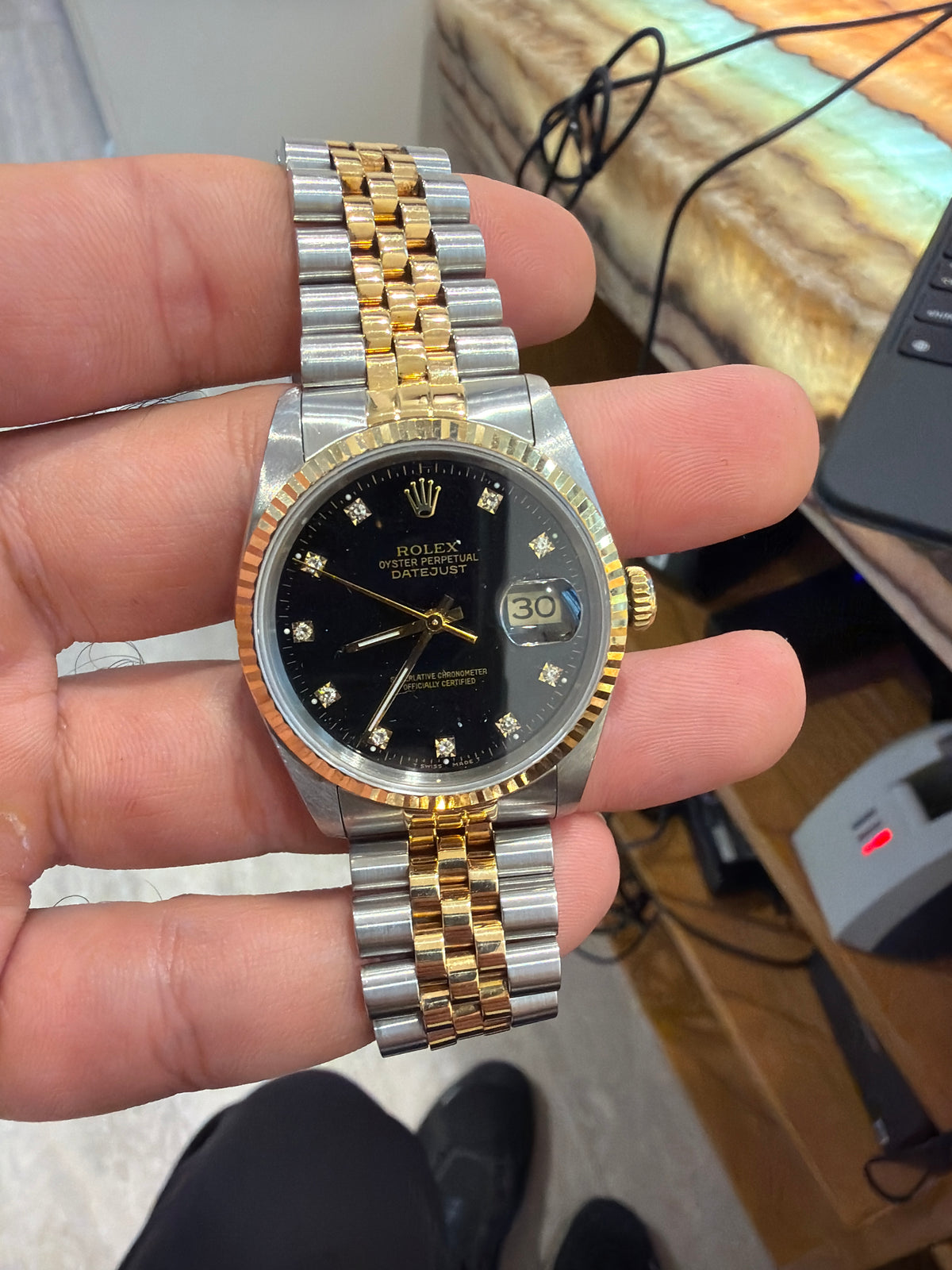 Two Tone Date Just 36 Factory Diamond Dial