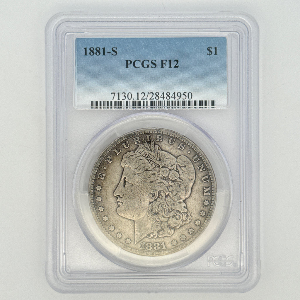 1881-S Morgan Silver Dollar F12 PCGS Graded