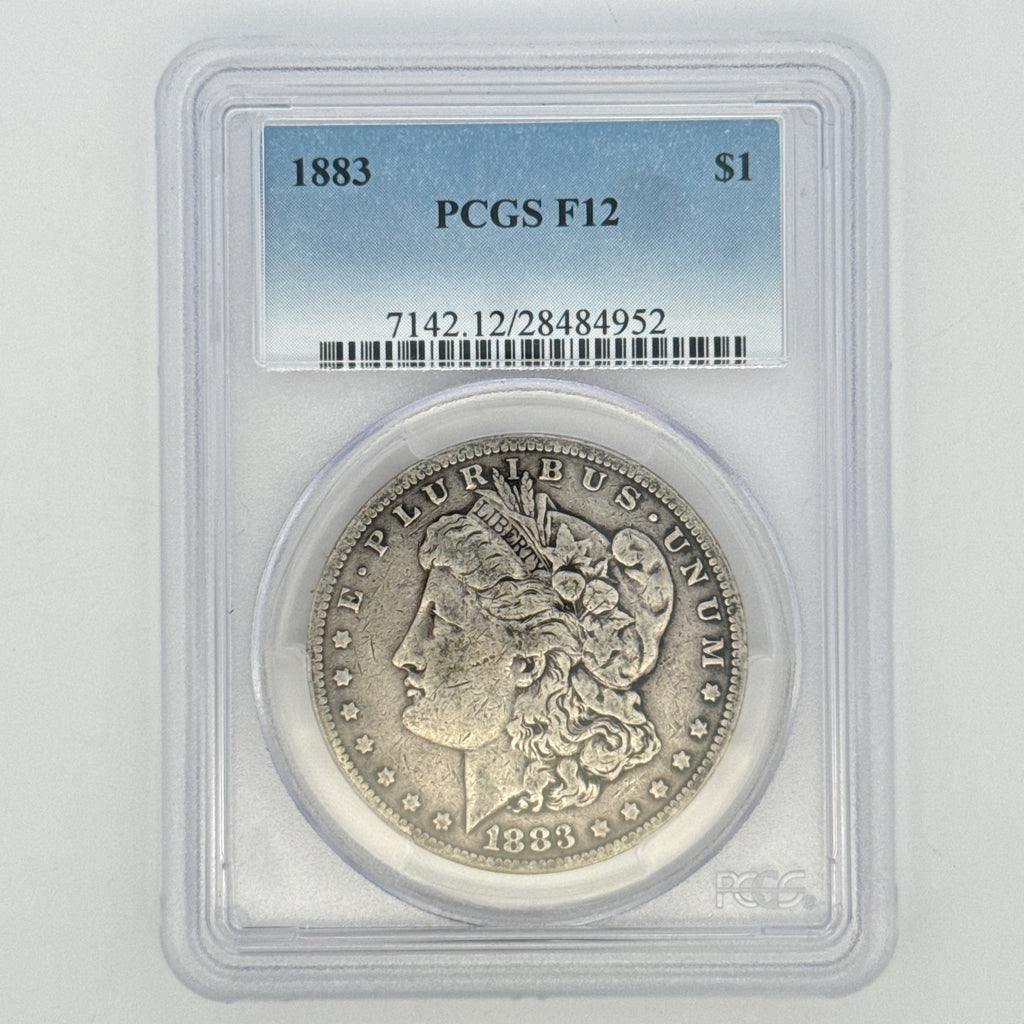 1883 Morgan Silver Dollar F12 PCGS Graded