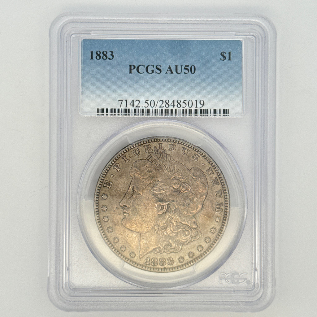 1883 Morgan Silver Dollar AU50 PCGS Graded