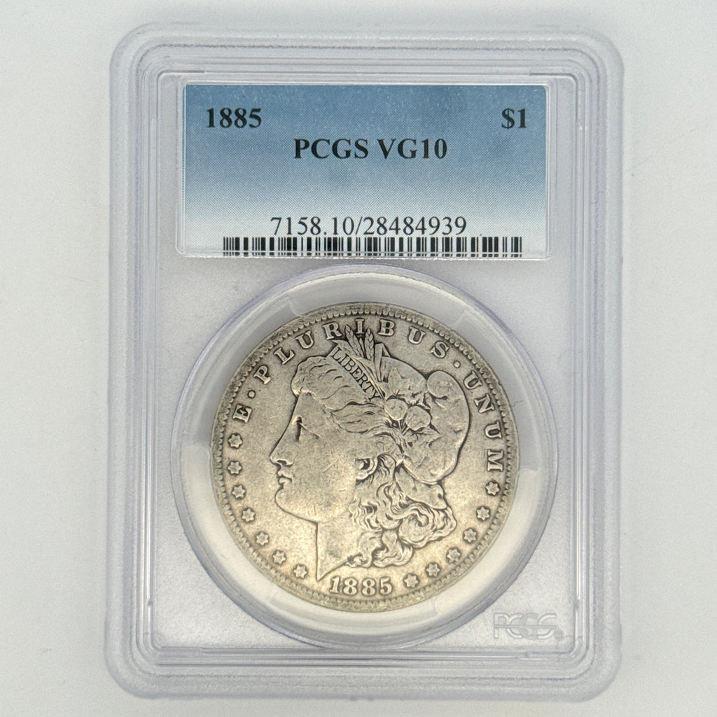 1885 Morgan Silver Dollar VG10 PCGS Graded