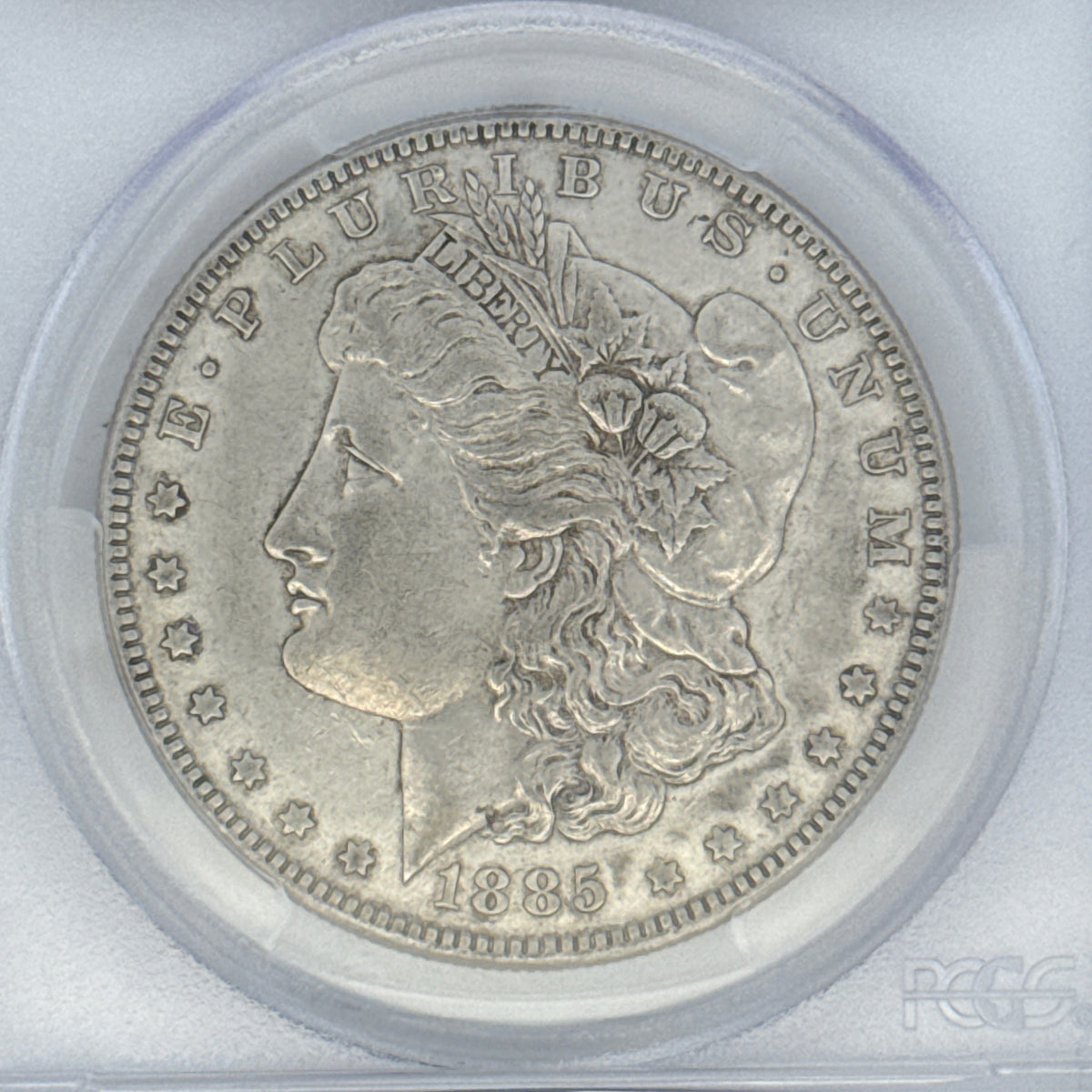 1885 Morgan Silver Dollar AU50 PCGS Graded