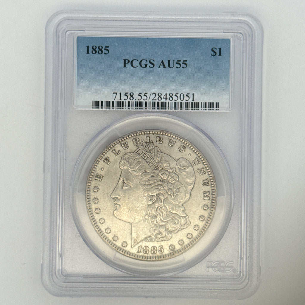 1885 Morgan Silver Dollar AU55 PCGS Graded