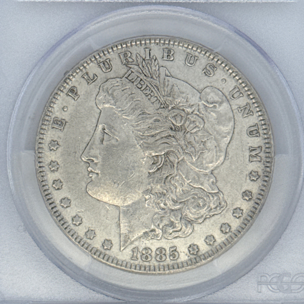 1885 Morgan Silver Dollar AU55 PCGS Graded